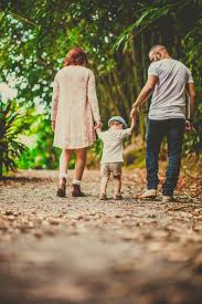 parents with walking with child